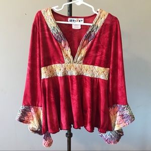 Girls bell sleeve boho top